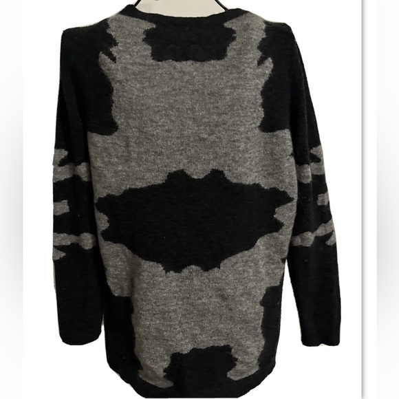 Theory Jaidyn Wool Mohair Sweater Size Small Gray/Black Long Sleeve - Picture 4 of 7